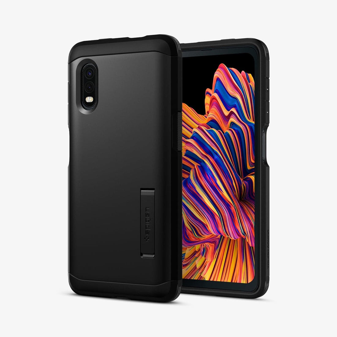 ACS09332 - Galaxy XCover 7 Pro Tough Armor Case in black showing the back