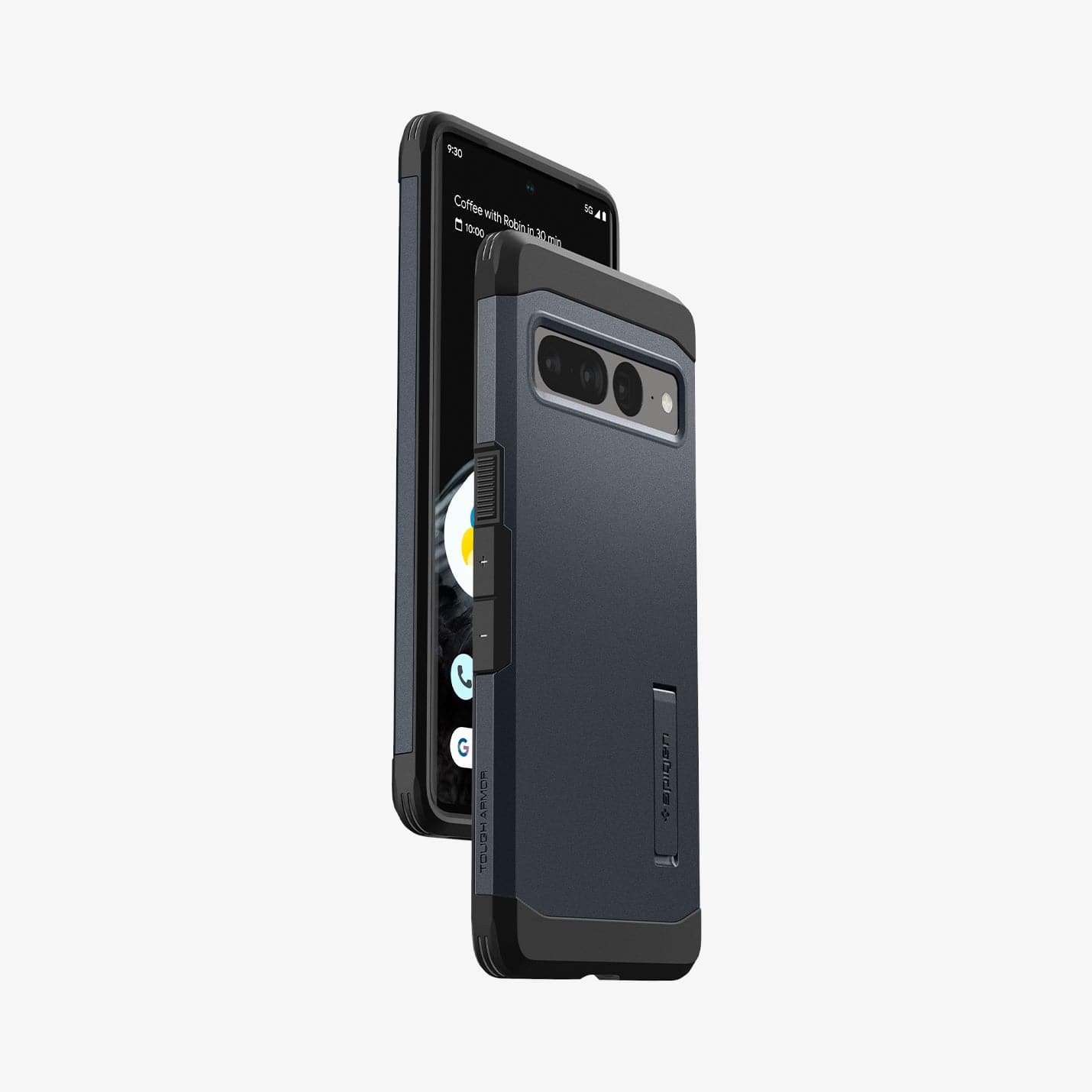 ACS04729 - Pixel 7 Pro Case Tough Armor in metal slate showing the sides, partial back and front