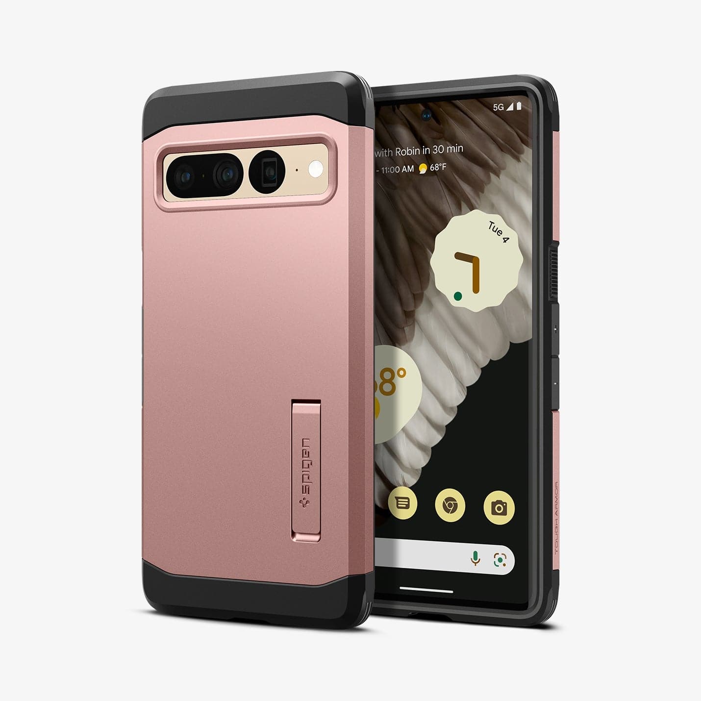 ACS04730 - Pixel 7 Pro Case Tough Armor in rose gold showing the back and front