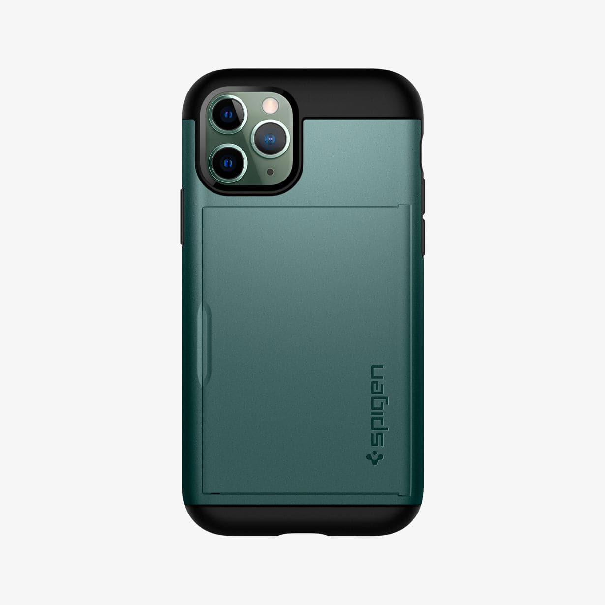 ACS00419 - iPhone 11 Pro Case Slim Armor CS in midnight green showing the back