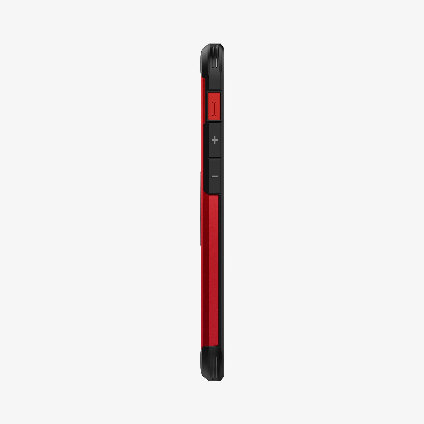ACS02258 - iPhone 12 Mini Case Tough Armor in red showing the side with volume controls