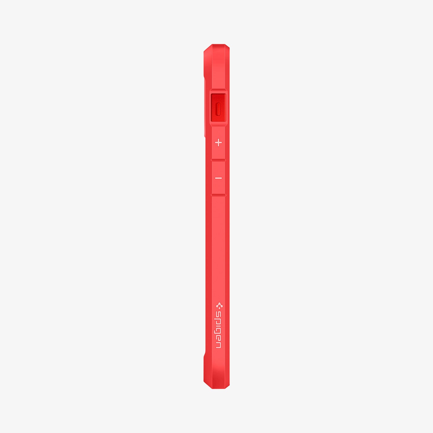 ACS01747 - iPhone 12 Mini Case Ultra Hybrid in red showing the side with volume controls