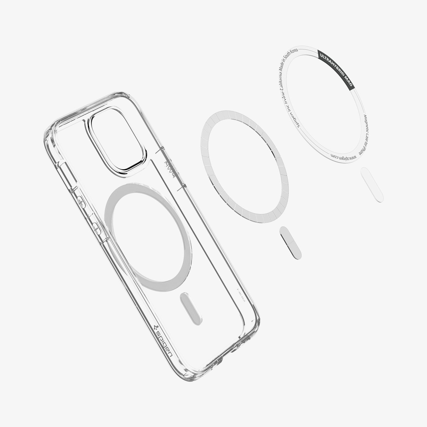 ACS02629 - iPhone 12 Mini Case Ultra Hybrid Mag Safe Compatible in black showing the inside magnetic ring layers