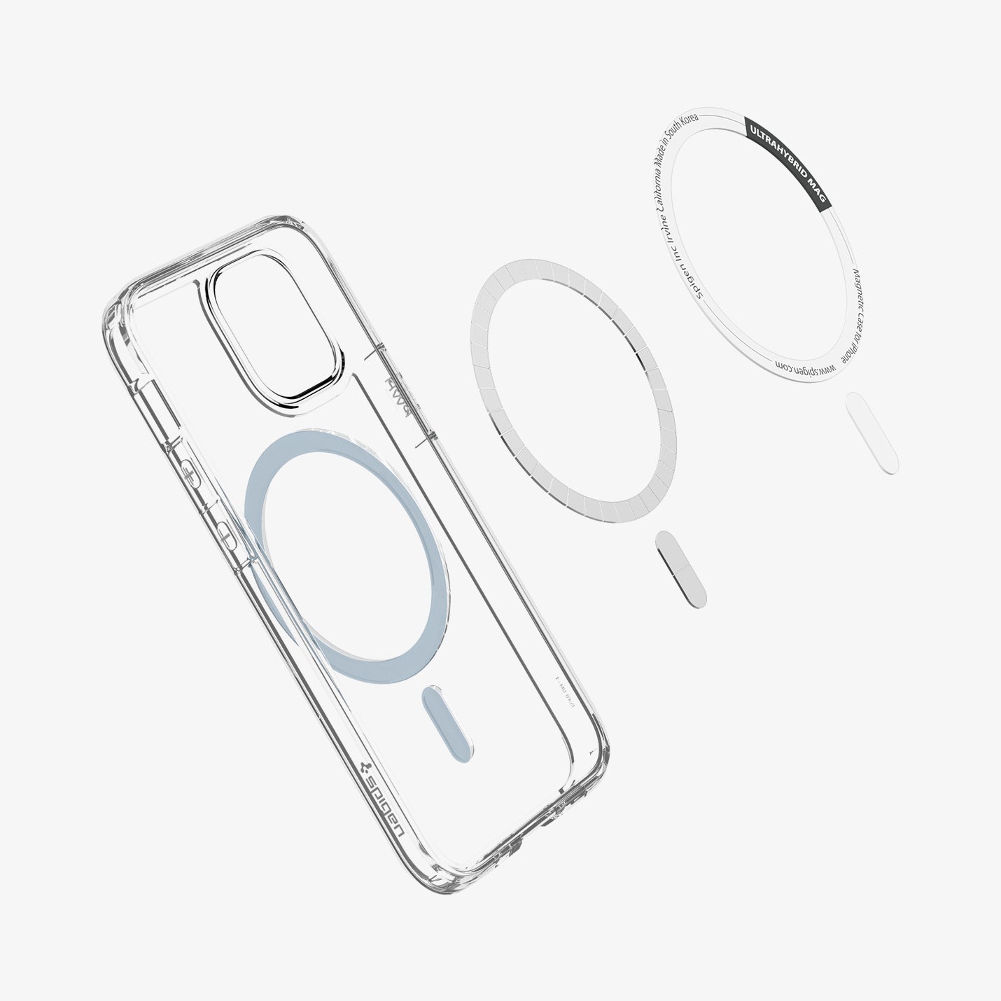 ACS02630 - iPhone 12 Mini Case Ultra Hybrid Mag Safe Compatible in blue showing the inside magnetic ring layers