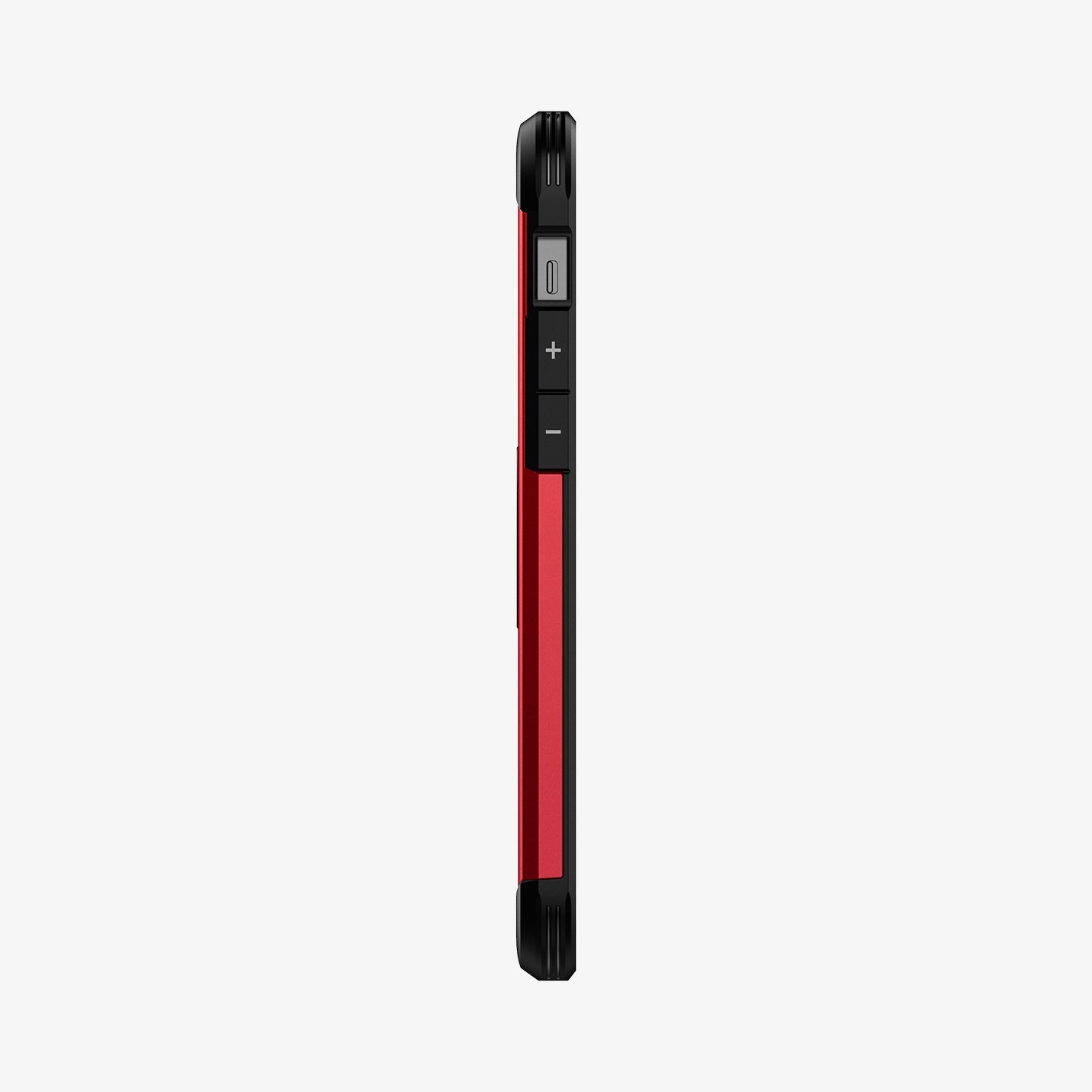 ACS02253 - iPhone 12 / iPhone 12 Pro Case Tough Armor in red showing the side with volume controls