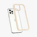 ACS02177 - iPhone 12 Pro / 12 Case Ultra Hybrid in sand beige showing the back with case hovering away from device