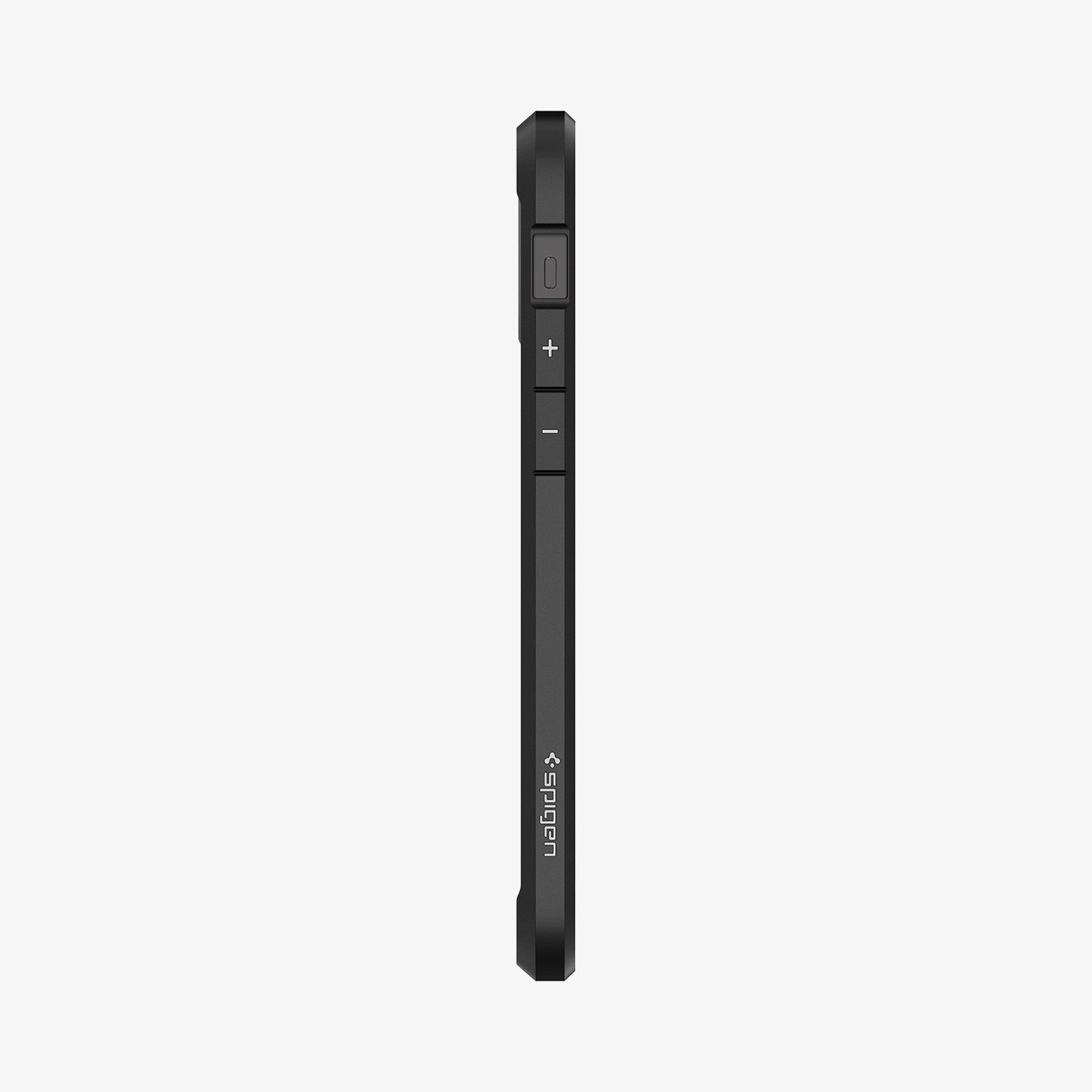 ACS01703 - iPhone 12 Pro / 12 Case Ultra Hybrid in matte black showing the side with volume controls