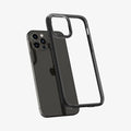 ACS01703 - iPhone 12 Pro / 12 Case Ultra Hybrid in matte black showing the back with case hovering away from device