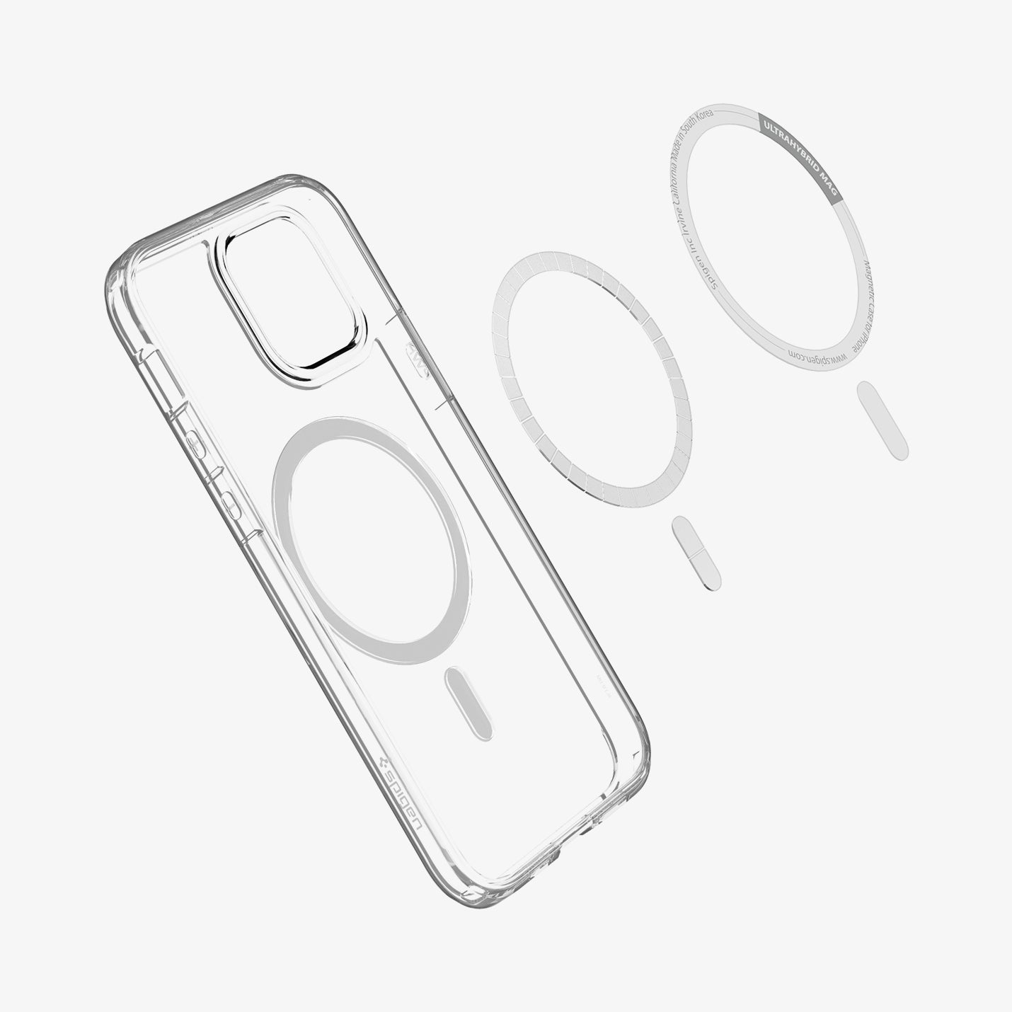 ACS02626 - iPhone 12 / iPhone 12 Pro Case Ultra Hybrid Mag Safe Compatible in black showing the inside magnetic ring layers