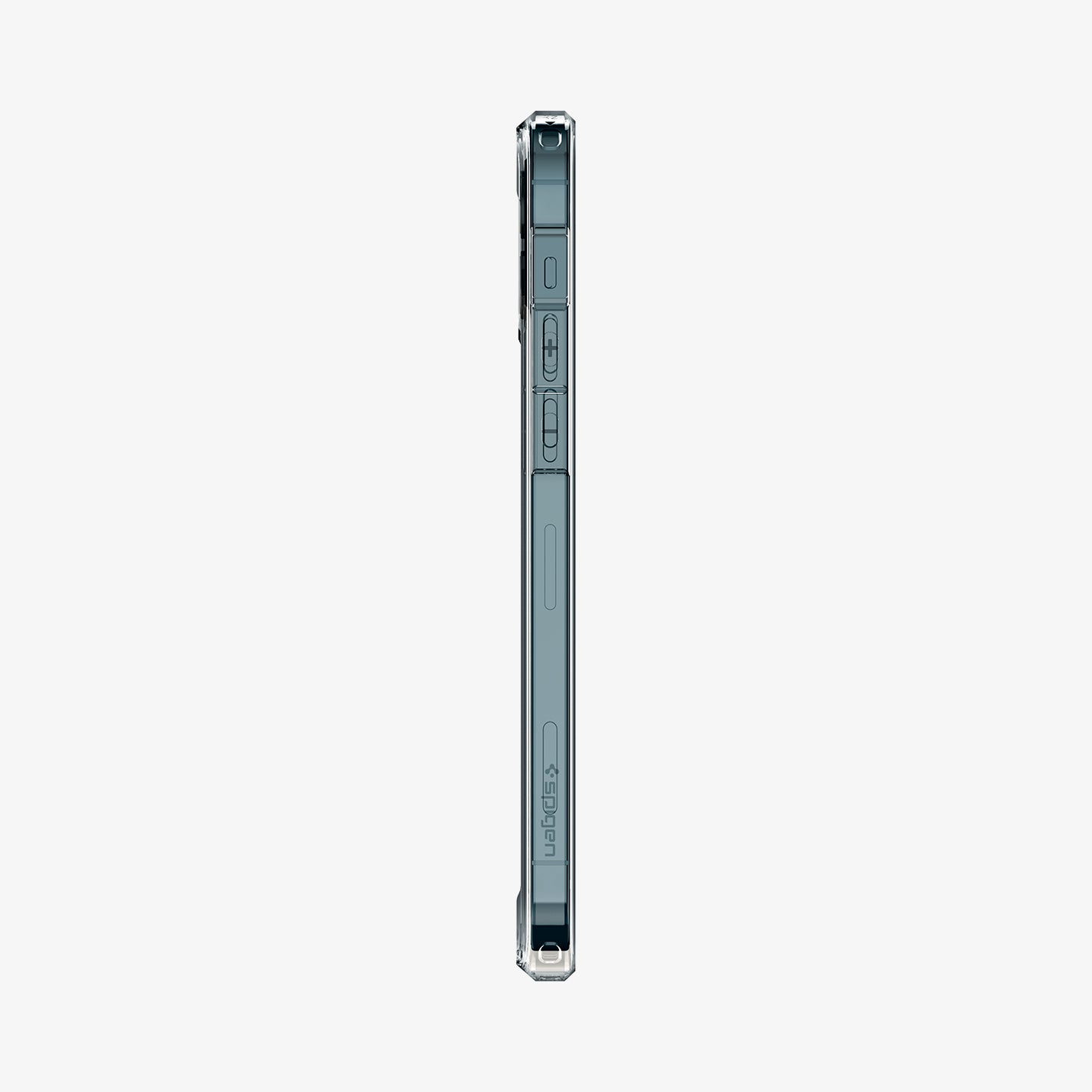 ACS04083 - iPhone 12 / 12 Pro Case Ultra Hybrid Mag (MagFit) in carbon fiber showing the side with volume controls