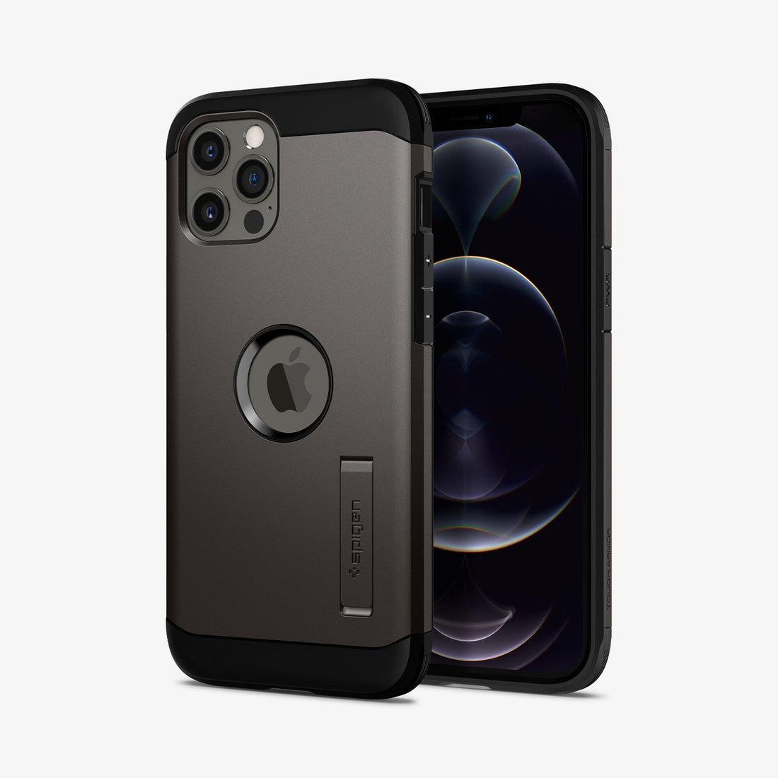 ACS01710 - iPhone 12 / iPhone 12 Pro Case Tough Armor in black showing the back