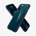 ACS02248 - iPhone 12 Pro Max Case Ultra Hybrid in navy blue showing the back, front and sides
