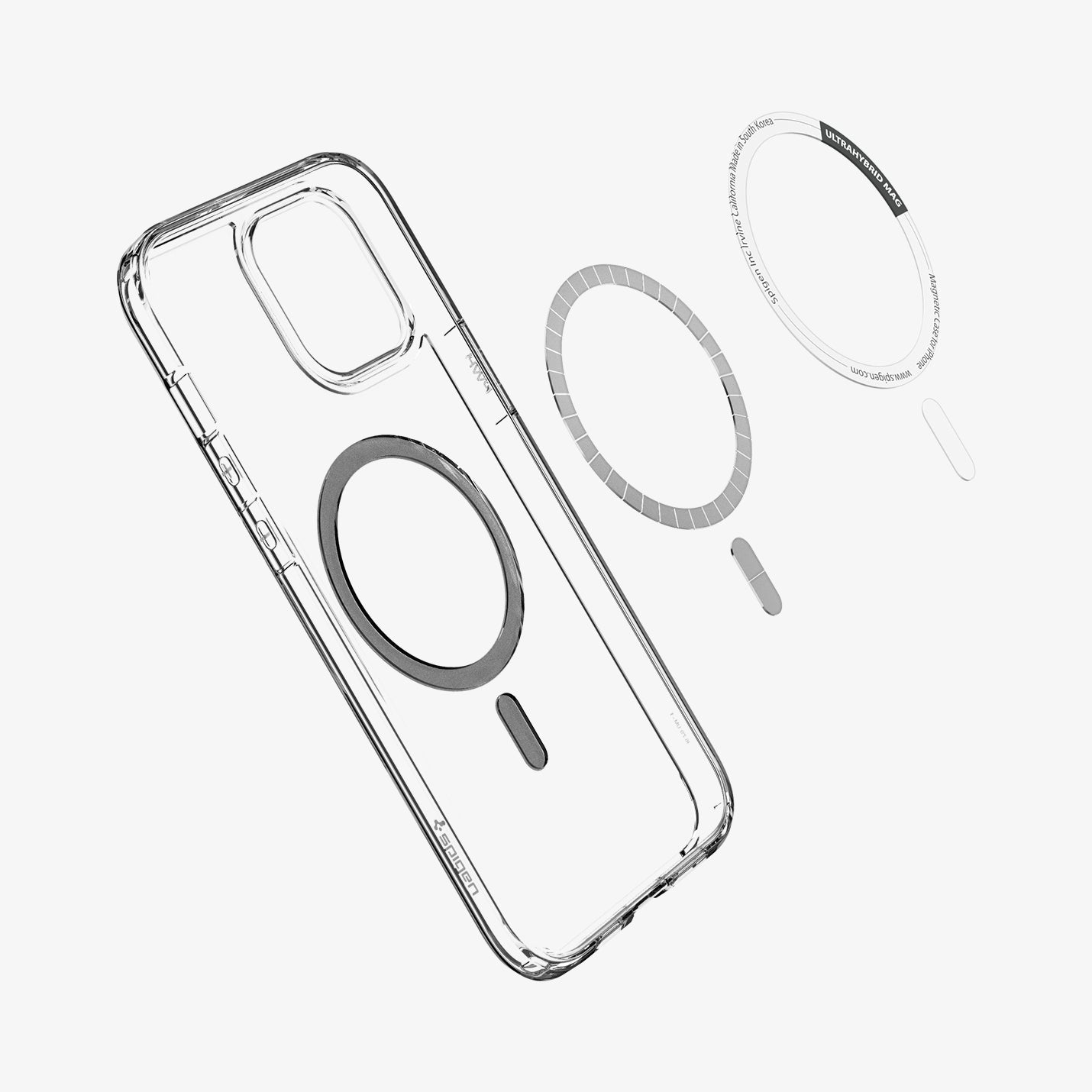 ACS04082 - iPhone 12 Pro Max Case Ultra Hybrid Mag (MagFit) in carbon fiber showing the inside magnetic ring layers