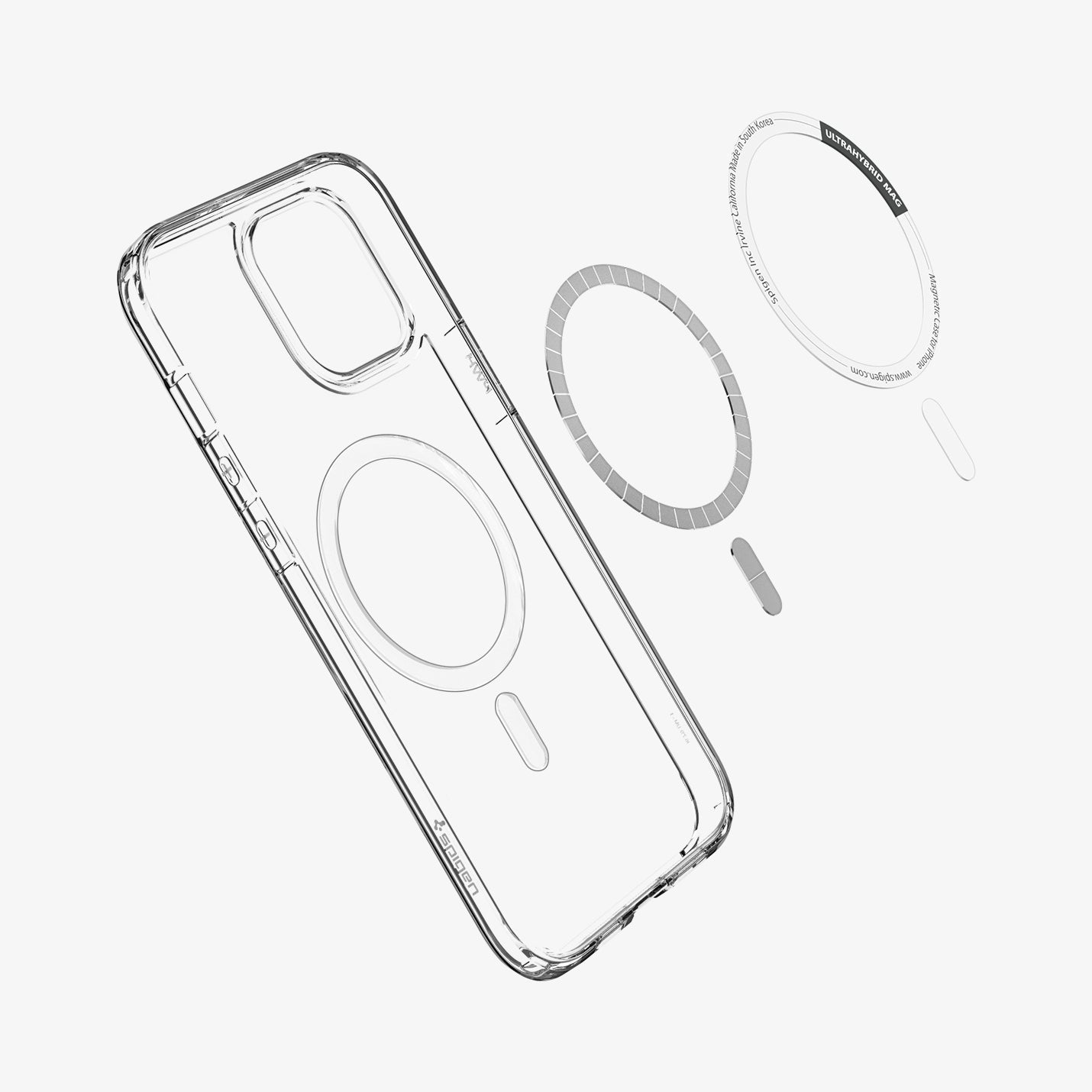 ACS02623 - iPhone 12 Pro Max Case Ultra Hybrid Mag (MagFit) in graphite showing the inside magnetic ring layers