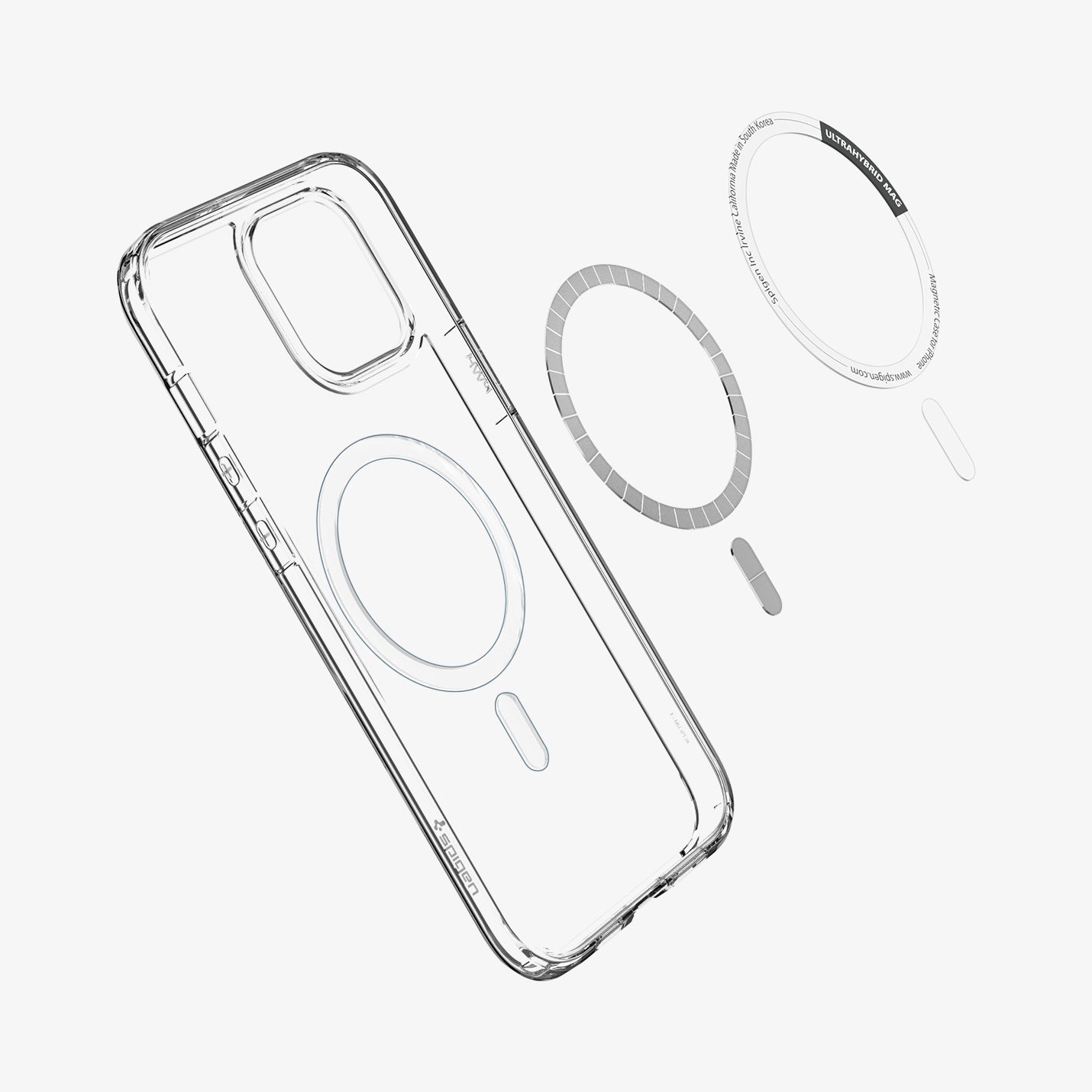 ACS02624 - iPhone 12 Pro Max Case Ultra Hybrid Mag Safe Compatible in pacific blue showing the inside magnetic ring layers