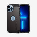 ACS03276 - iPhone 13 Pro Case Tough Armor in gunmetal showing the back and front