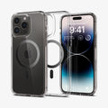 ACS04971 - iPhone 14 Pro Case Ultra Hybrid (MagFit) in carbon fiber showing the back, inside and front