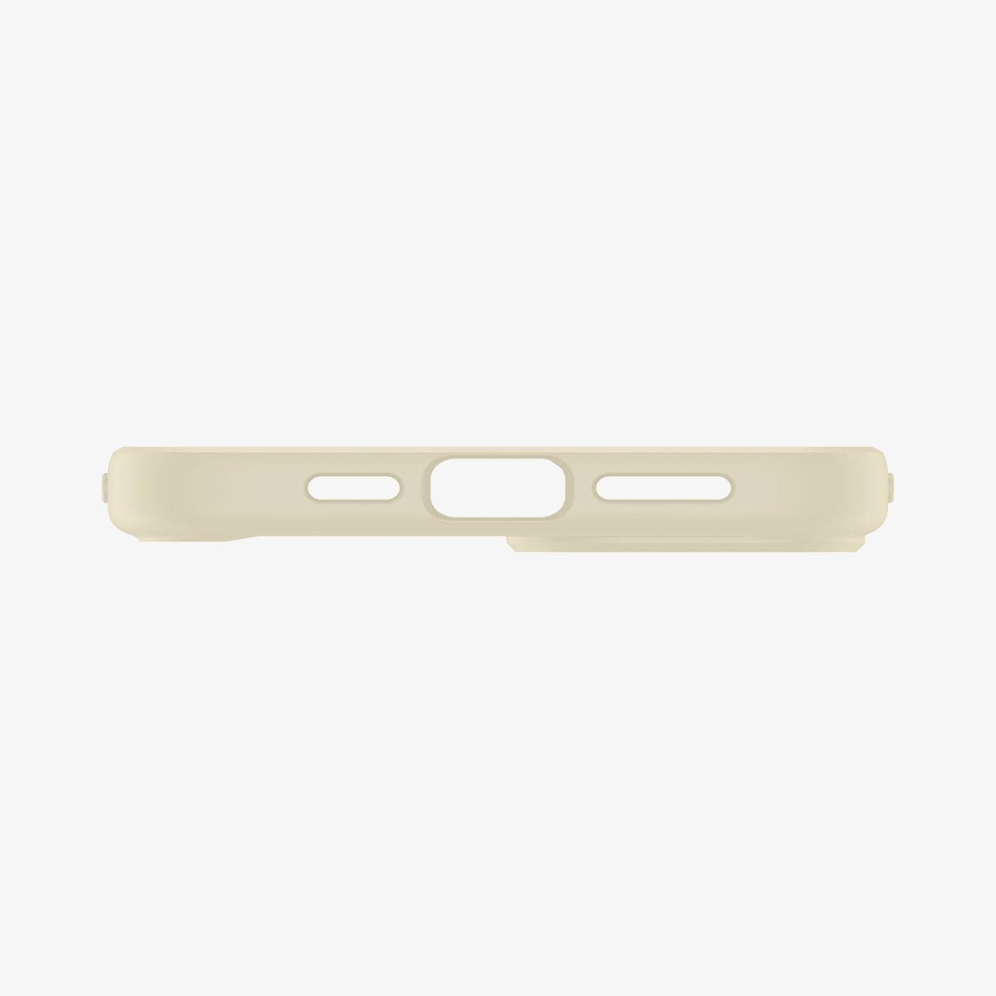 ACS06658 - iPhone 15 Plus Case Ultra Hybrid in mute beige showing the bottom with precise cutouts
