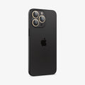 AGL05598 - iPhone 15 Pro / 15 Pro Max Optik Pro Lens Protector in gold showing the back and side