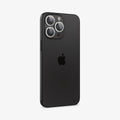 AGL05599 - iPhone 15 Pro / 15 Pro Max Optik Pro Lens Protector in silver showing the back and side