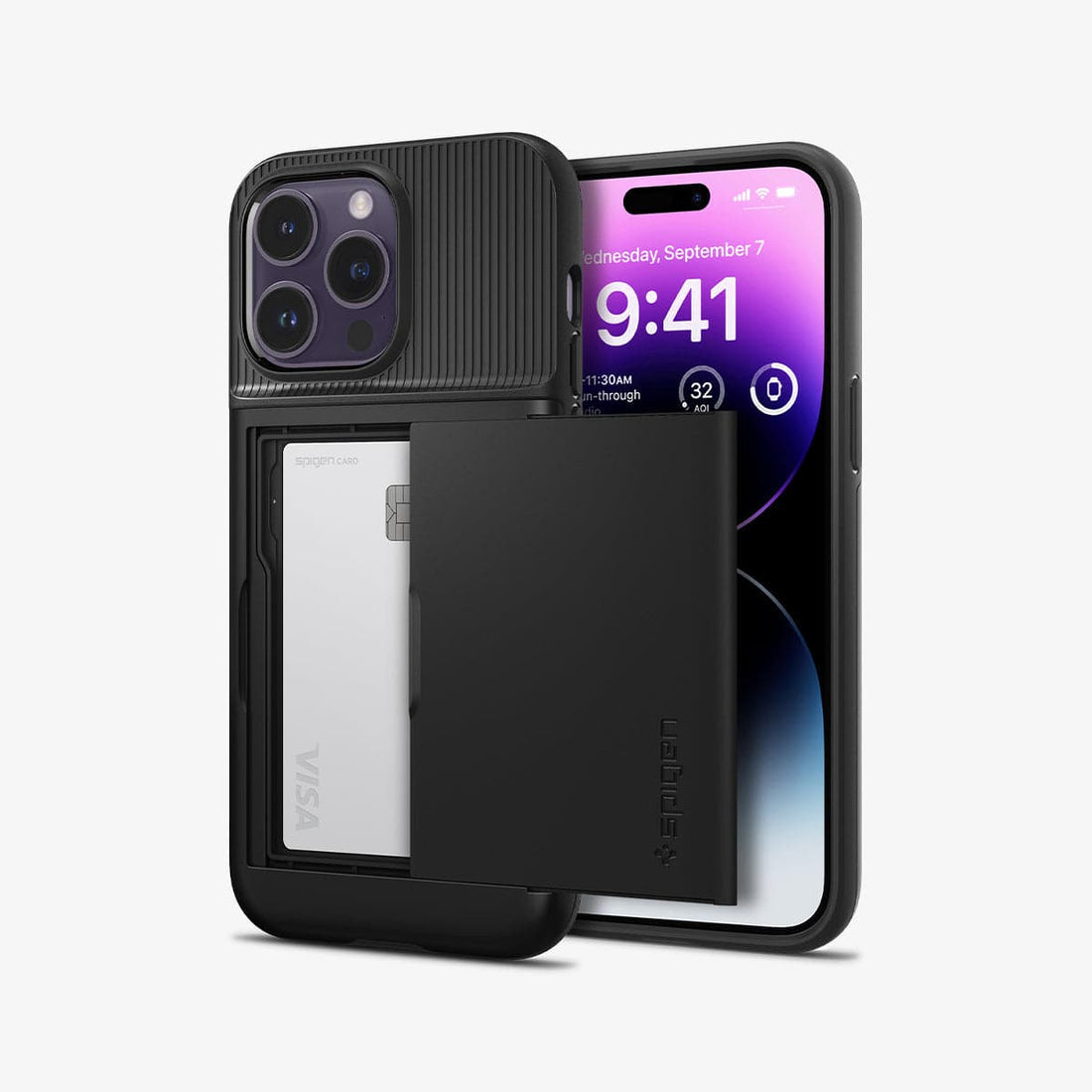 ACS04980 - iPhone 14 Pro Case Slim Armor CS in black showing the back