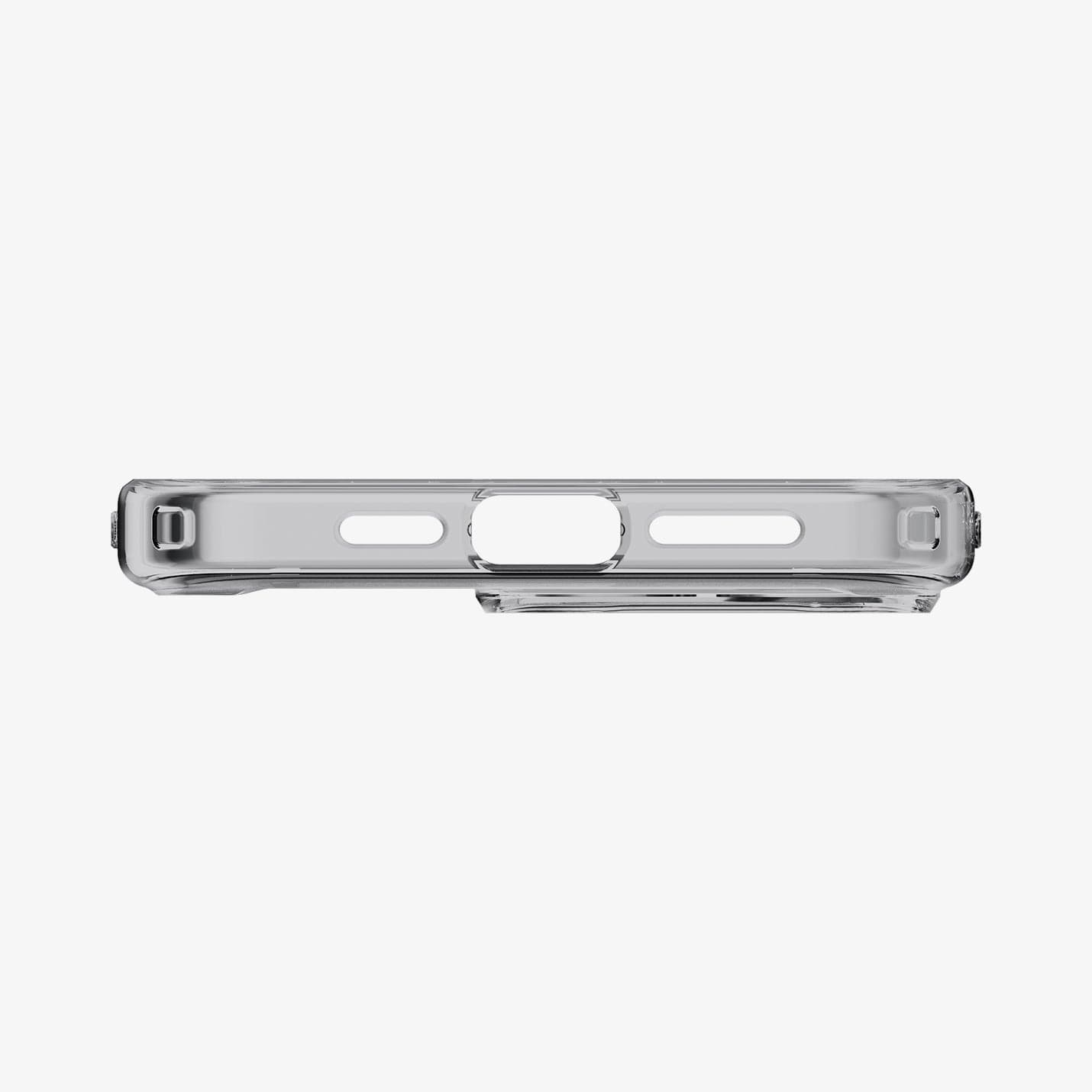 ACS06575 - iPhone 15 Pro Max Case Ultra Hybrid in space crystal showing the bottom with precise cutouts