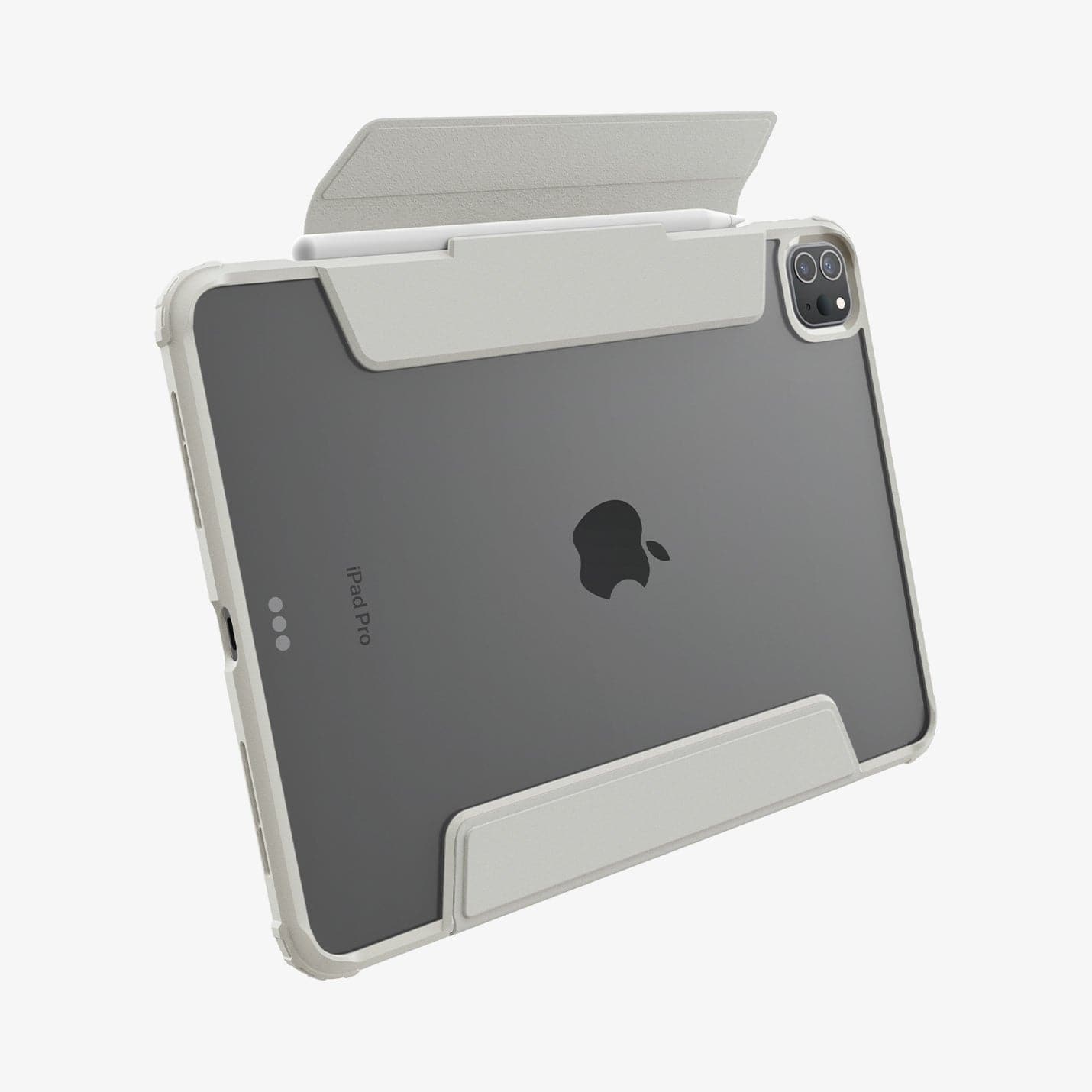ACS06075 - iPad Pro 11" Case Air Skin Pro in gray showing the back and bottom with cover flap open