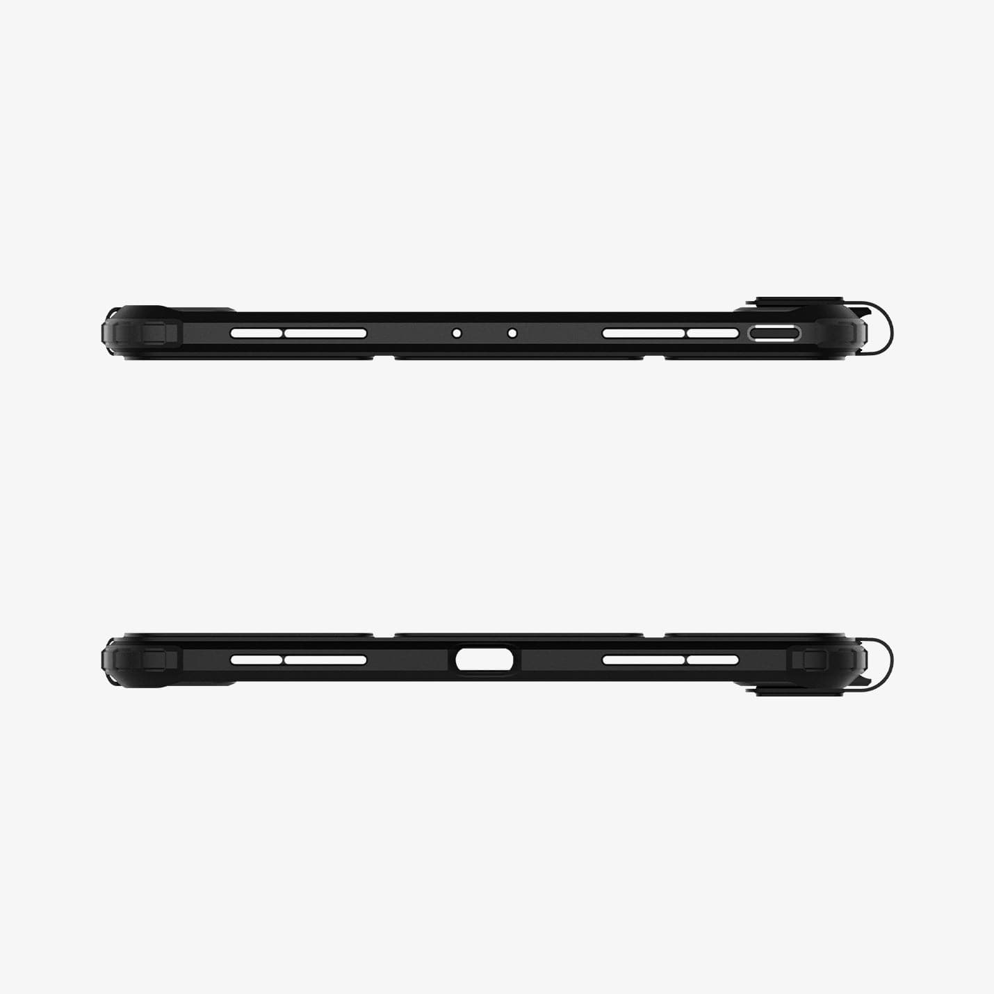 ACS03655 - iPad Pro 11" (2022/2021/2020/2018) Case Ultra Hybrid Pro showing the top and bottom with precise cutouts