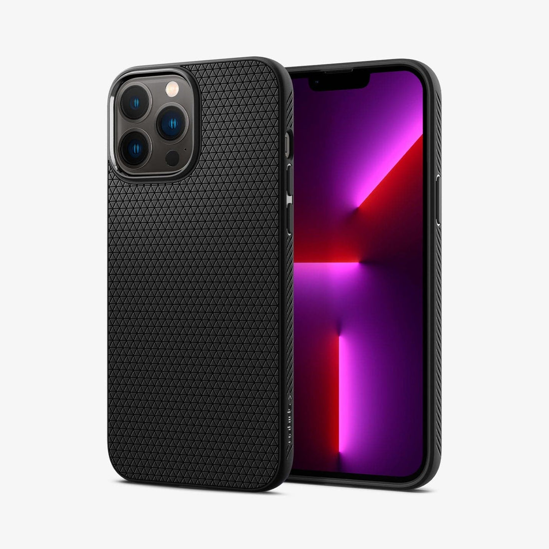 ACS03201 - iPhone 13 Pro Max Case Liquid Air in matte black showing the back