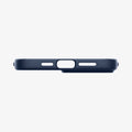 ACS03202 - iPhone 13 Pro Max Case Liquid Air in navy blue showing the bottom with precise cutouts