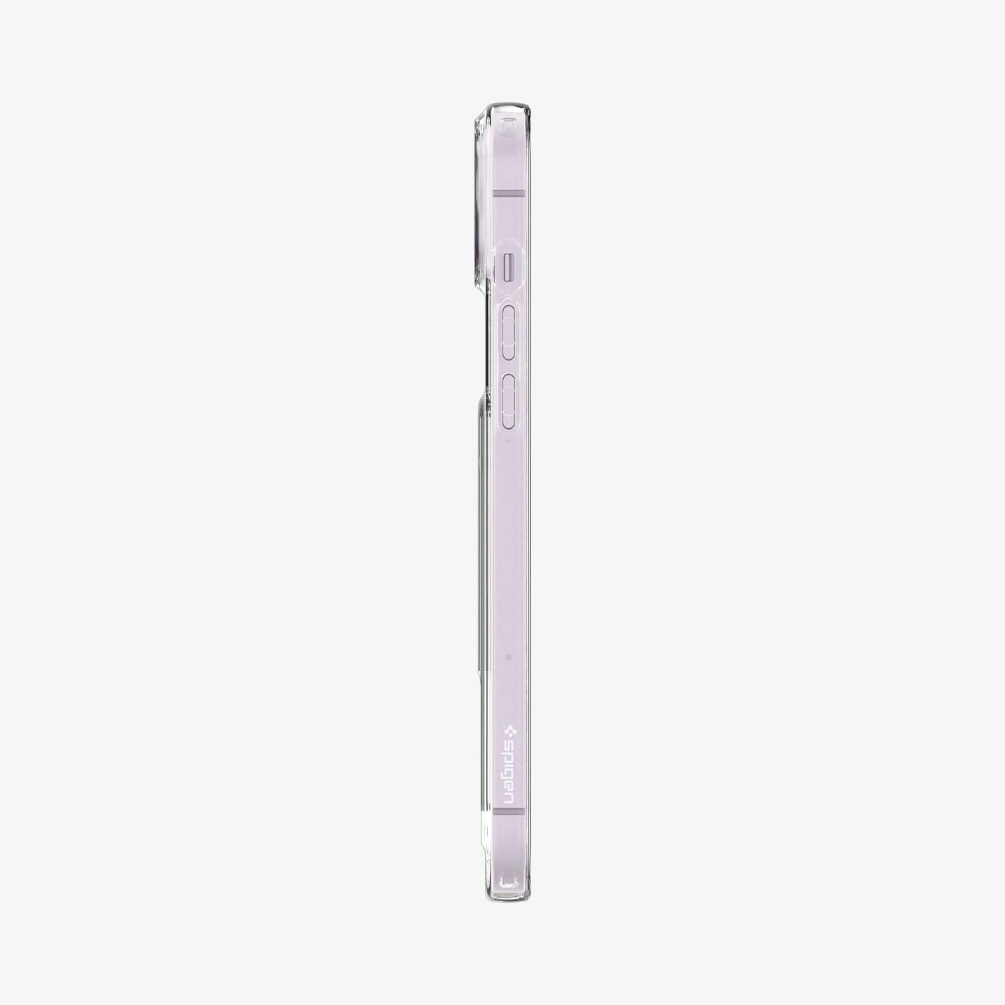 ACS05054 - iPhone 14 Case Crystal Slot in crystal clear showing the side with volume controls