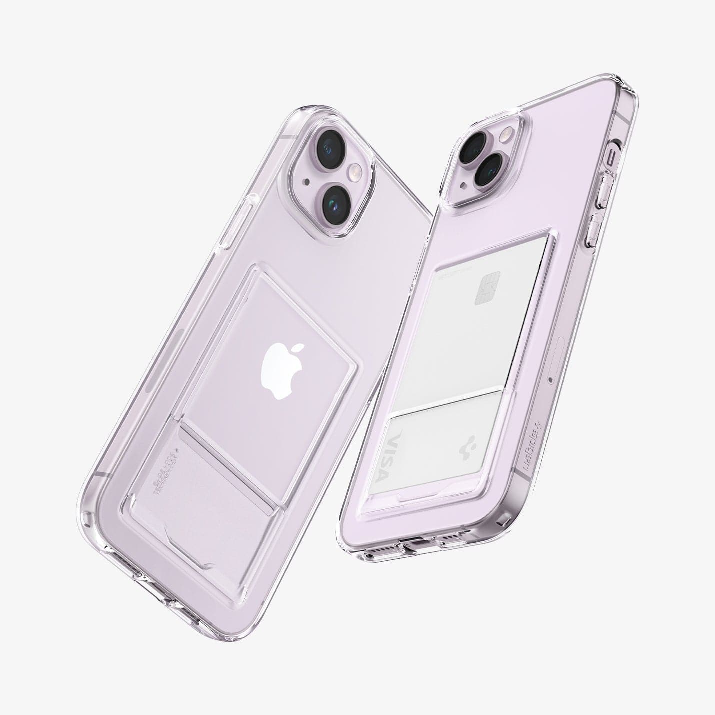 ACS05054 - iPhone 14 Case Crystal Slot in crystal clear showing the back and sides