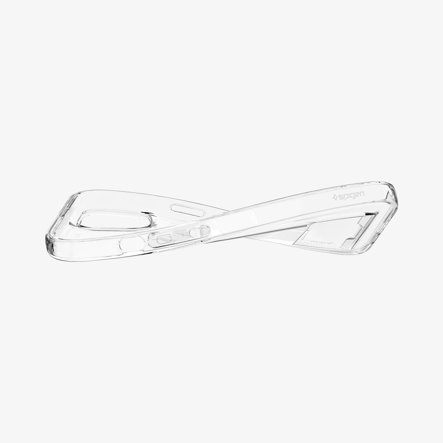 ACS05054 - iPhone 14 Case Crystal Slot in crystal clear showing the case bending to show the flexibility