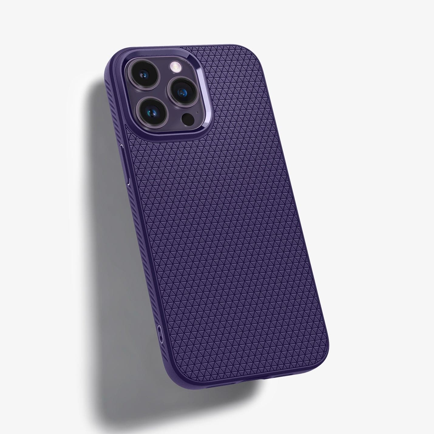 ACS05575 - iPhone 14 Pro Max Case Liquid Air in deep purple showing the back and partial side