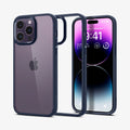 ACS04962 - iPhone 14 Pro Case Ultra Hybrid in navy blue showing the back, inside and front