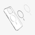ACS05587 - iPhone 14 Pro Case Ultra Hybrid (MagFit) in frost clear showing the inside magnetic ring layers
