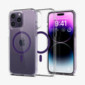 ACS05585 - iPhone 14 Pro Case Ultra Hybrid (MagFit) in deep purple showing the back, inside and front