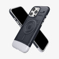 ACS06742 - iPhone 15 Pro Case Classic C1 (MagFit) in graphite showing the back, front and sides
