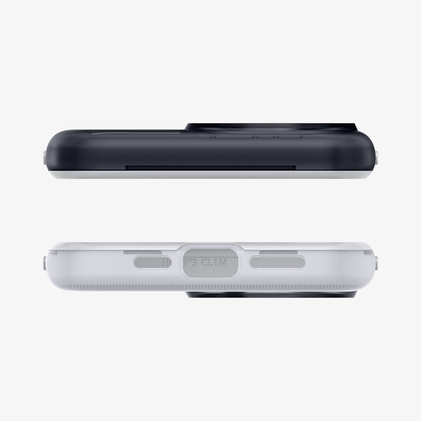 ACS06742 - iPhone 15 Pro Case Classic C1 (MagFit) in graphite showing the top and bottom with precise cutouts