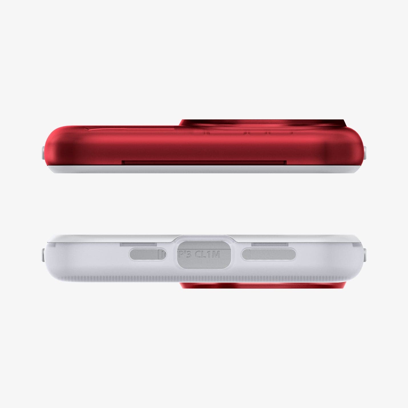 ACS06744 - iPhone 15 Pro Case Classic C1 (MagFit) in ruby showing the top and bottom with precise cutouts