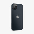 AGL05274 - iPhone 14 / 14 Plus Optik Lens Protector in black showing the back and partial side