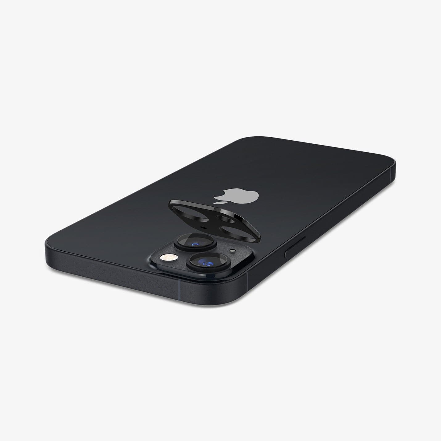 AGL05274 - iPhone 14 / 14 Plus Optik Lens Protector in black showing the optik lens protector being installed onto camera lens