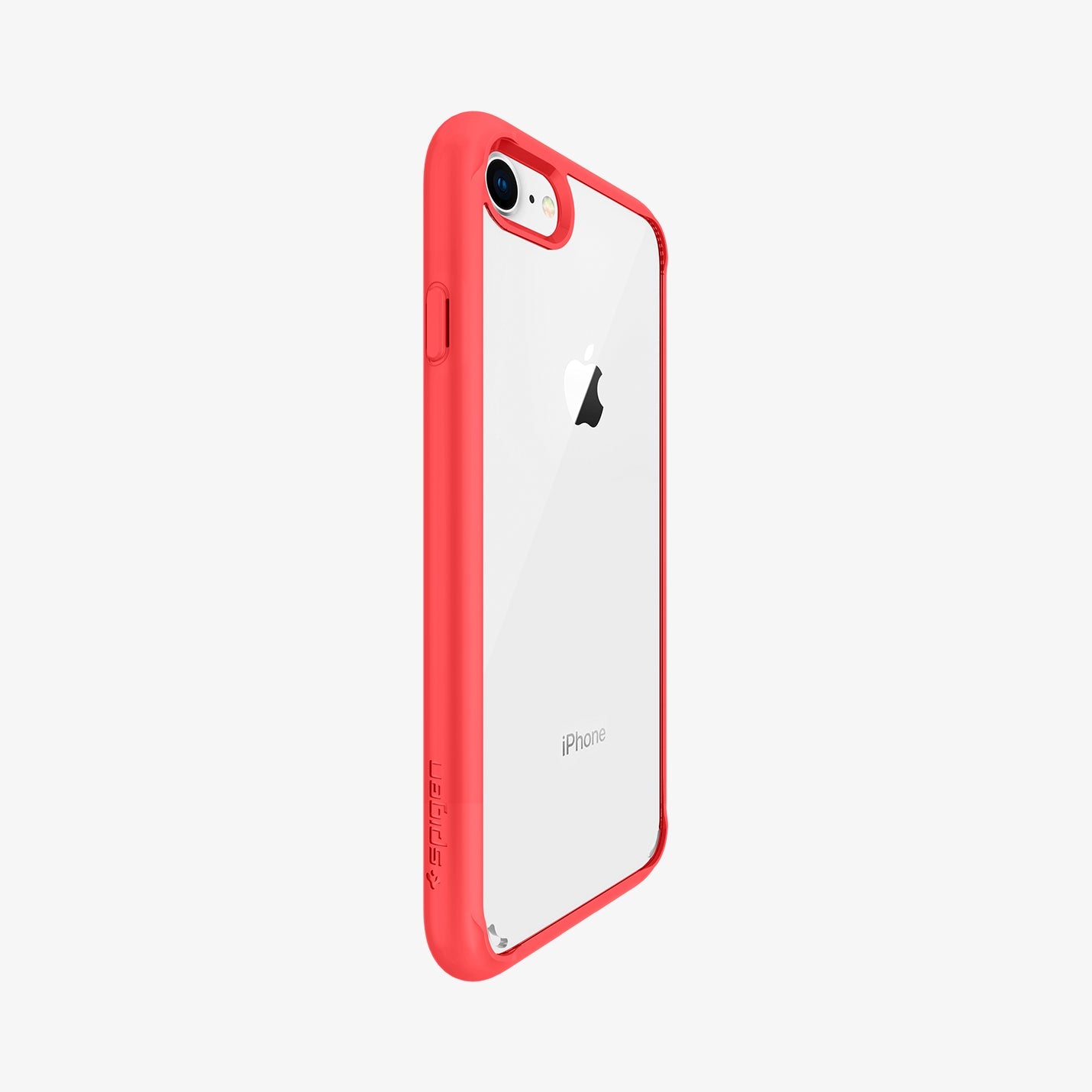042CS21724 - iPhone SE Ultra Hybrid case in red showing the angled side