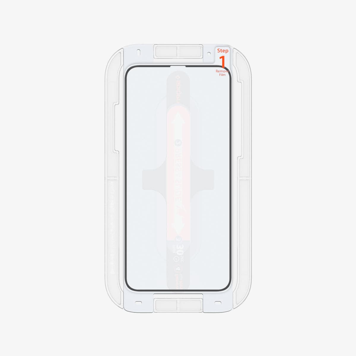 064GL25166 - iPhone 11 Screen Protector GLAS.tR EZ Fit showing the screen protector inside of ez fit tray