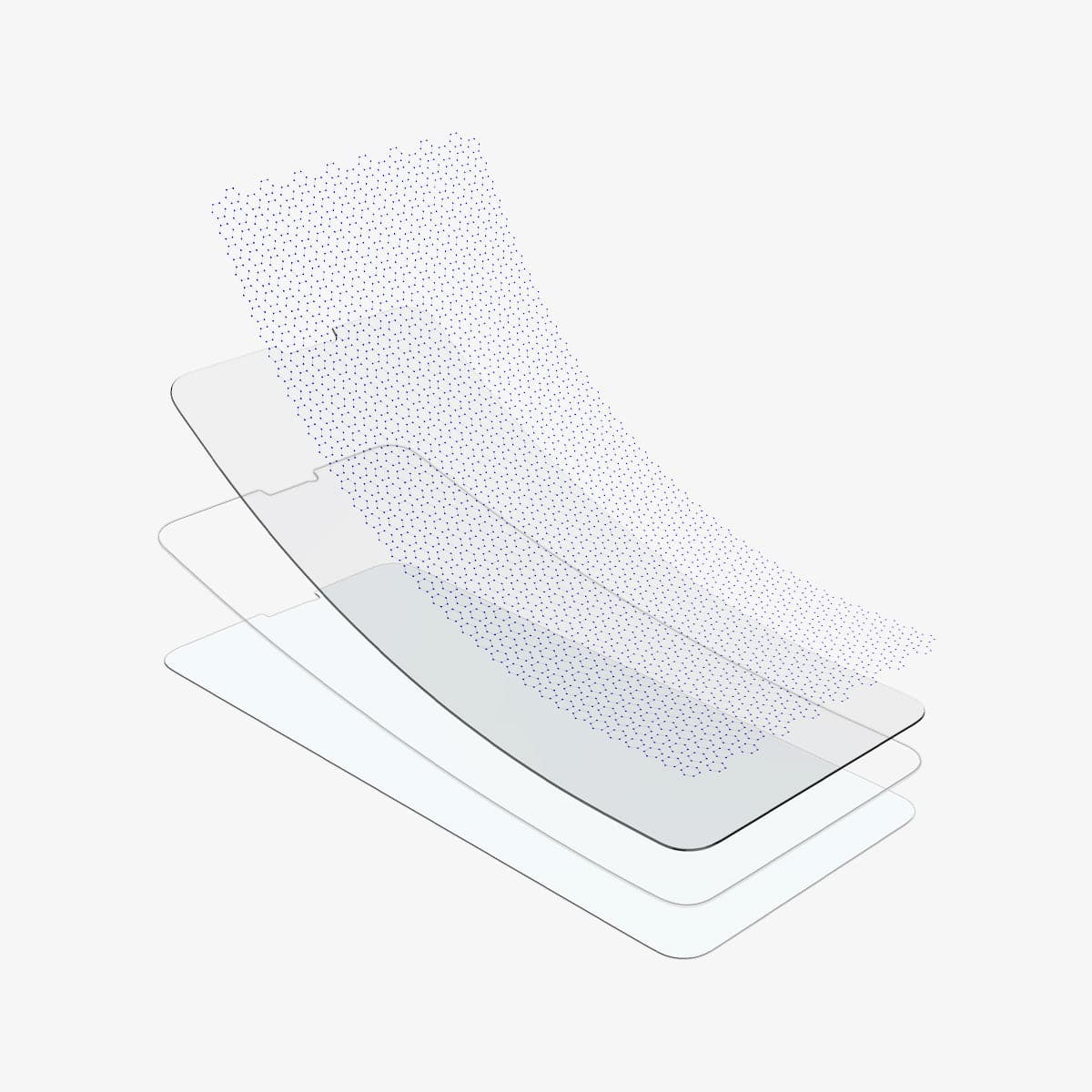 064GL25166 - iPhone 11 Screen Protector GLAS.tR EZ Fit showing the multiple layers of screen protector