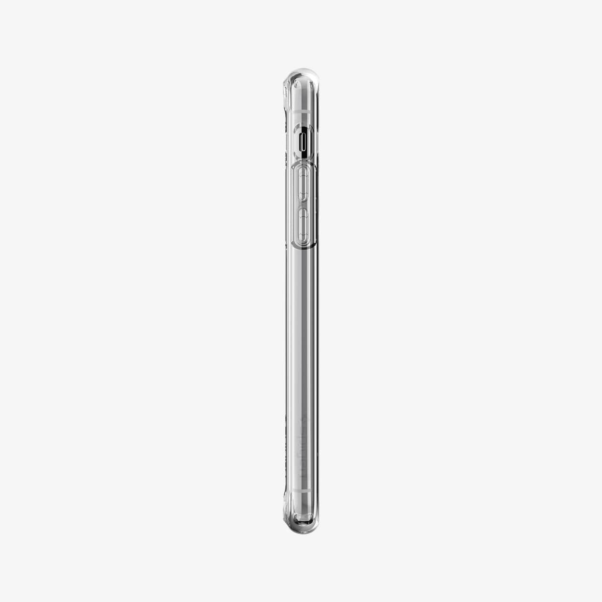 057CS22127 - iPhone XS / X Case Ultra Hybrid in crystal clear showing the side with volume controls