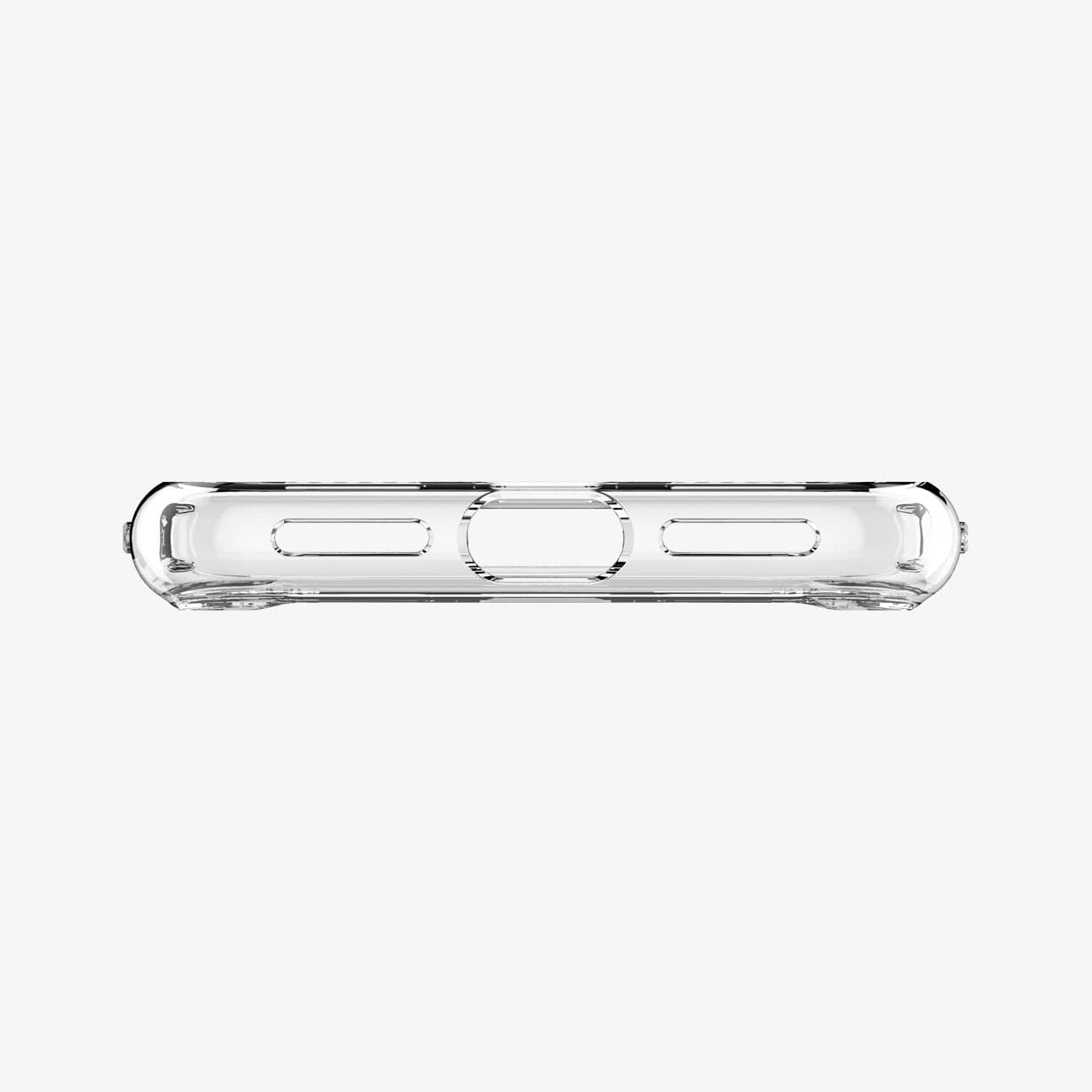 057CS22127 - iPhone XS / X Case Ultra Hybrid in crystal clear showing the bottom with precise cutouts