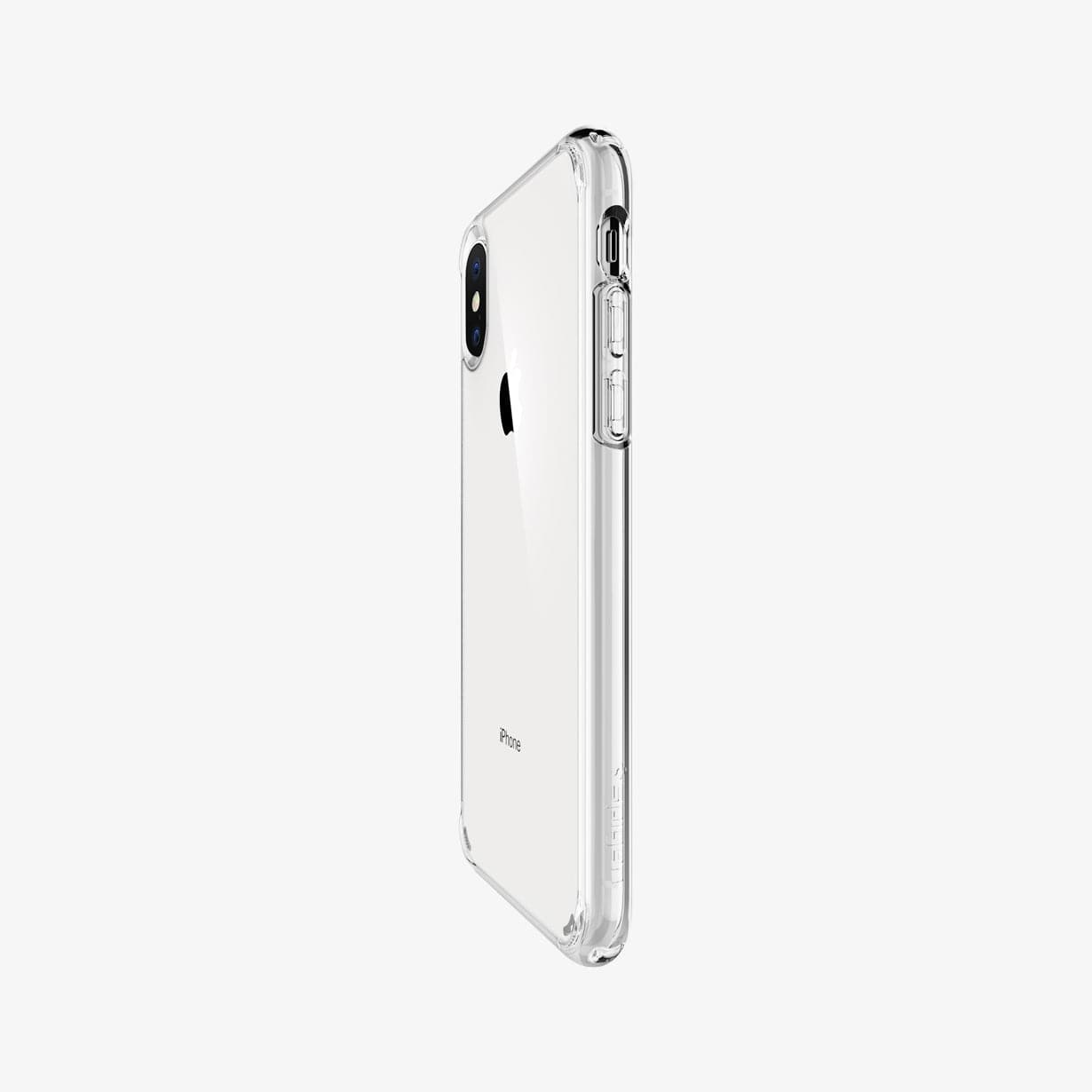 057CS22127 - iPhone XS / X Case Ultra Hybrid in crystal clear showing the side and partial back