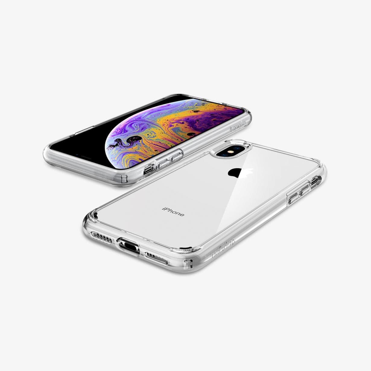 057CS22127 - iPhone XS / X Case Ultra Hybrid in crystal clear showing the back, front and sides