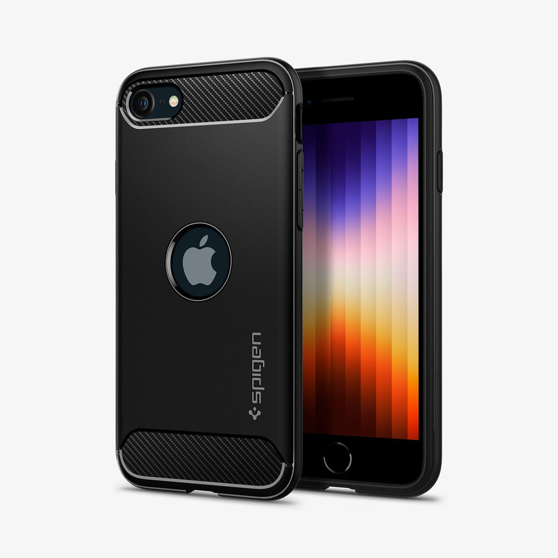 ACS00944 - iPhone SE Rugged Armor case in black showing the back